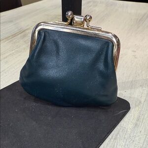 Vintage Princess Gardner Elegant Teal Leather Coin Purse